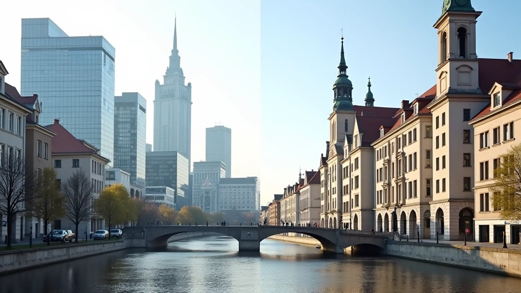 Contrasting cityscapes showing Leipzig and Munich architecture side by side